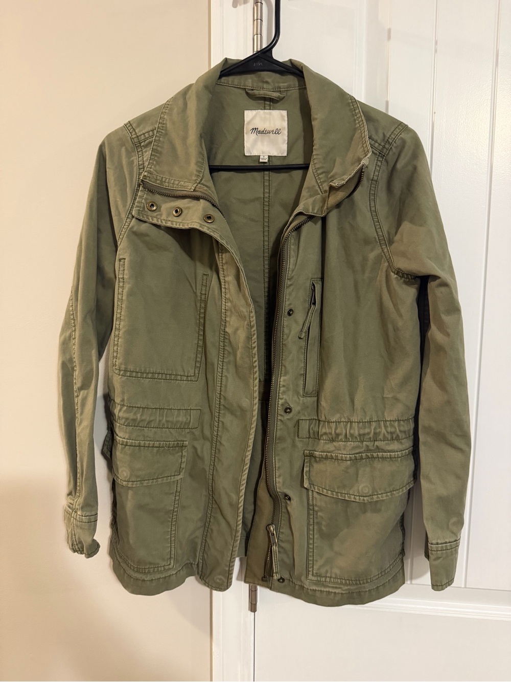 Madewell Cotton Canvas Army Green Utility Cargo Jacket Size S